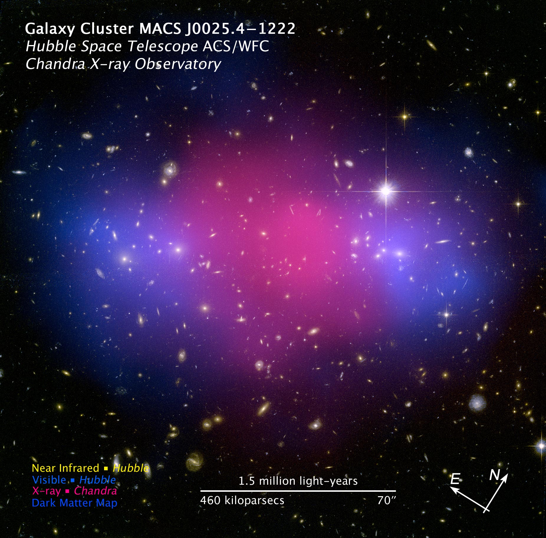 Galaxy Cluster MACS J0025.4-1222; from Hubble