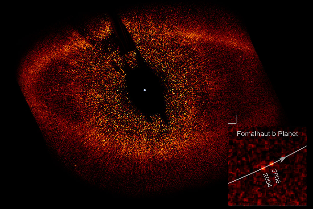 Fomalhaut b orbiting its parent star, Fomalhaut; from ESA