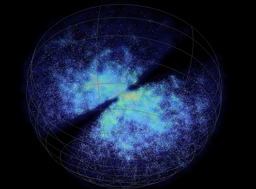 Clustering pattern of about 100,000 nearby galaxies